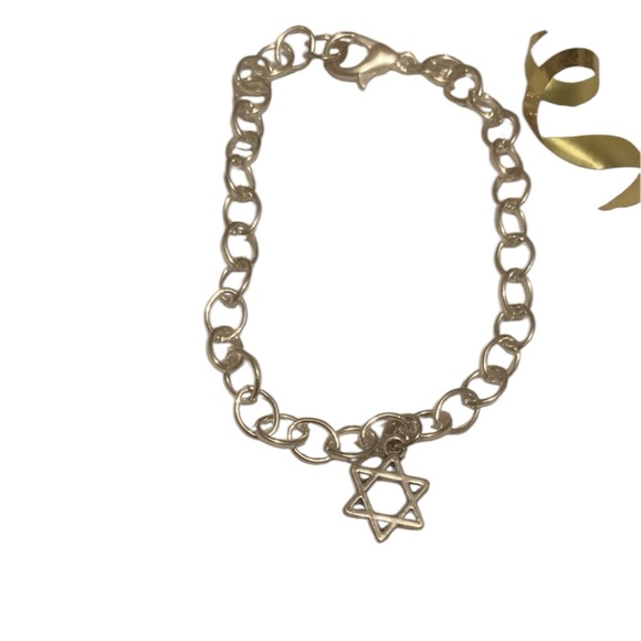 Jewish Star Of David Silver Charm Bracelet Religious NEW Hand Crafted Minimalist - Picture 5 of 7